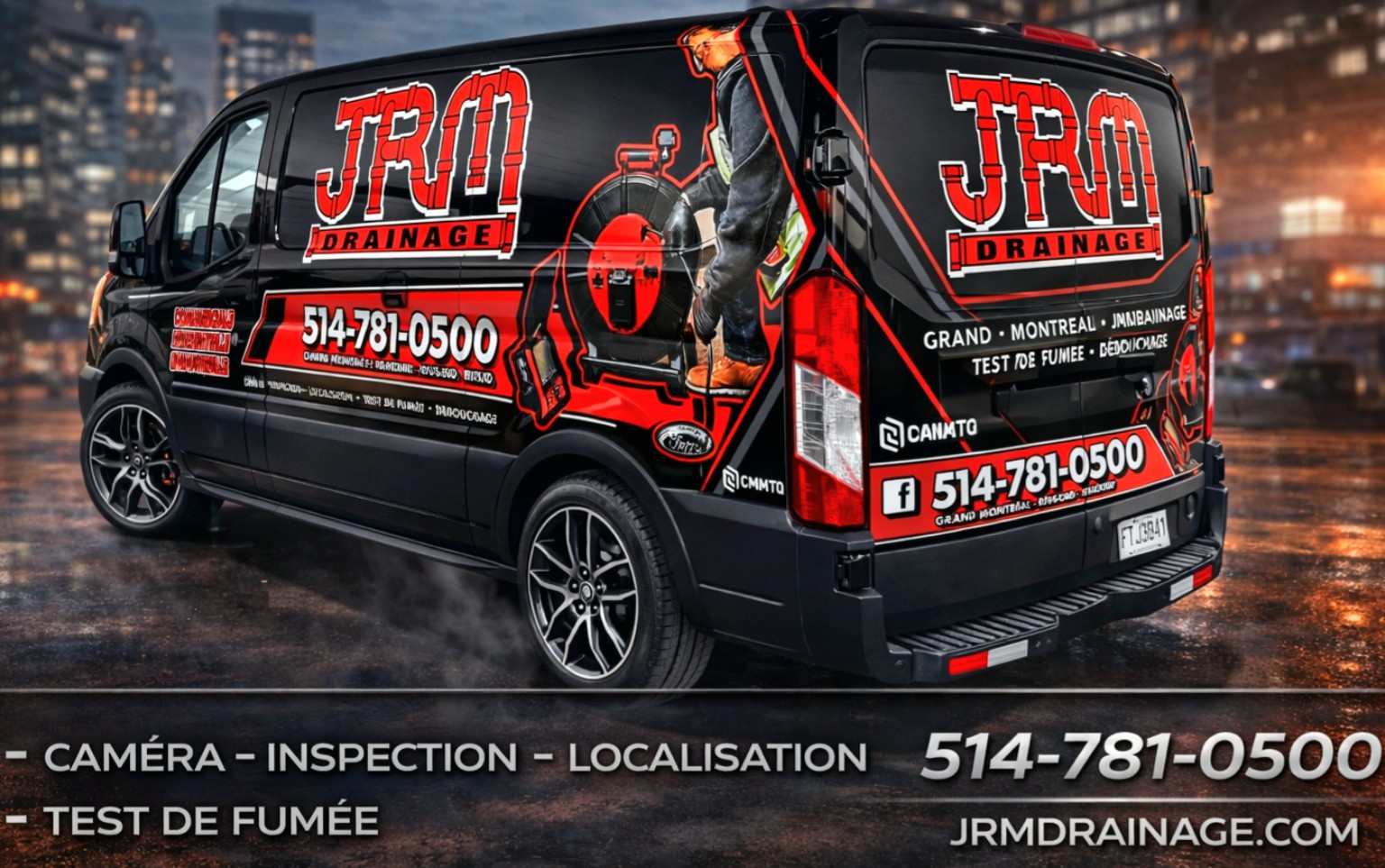 Camion JRM Drainage noir, rouge et blanc